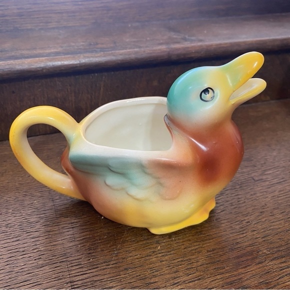 Vintage 1940’s Czechoslovak Pottery Mallard Duck Creamer - Picture 5 of 8